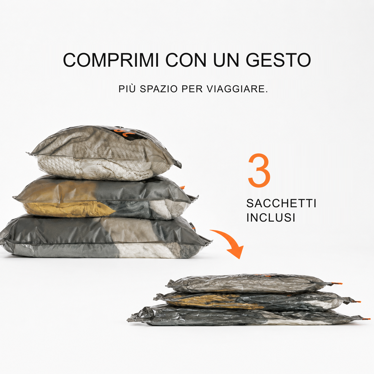 Sacchetti sottovuoto ALTAIR X3 per i bagagli da viaggio